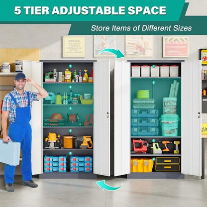 Storage Cabinet with Doors and Shelves