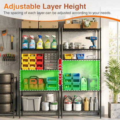 5 Tier Wire Shelf with Wheels