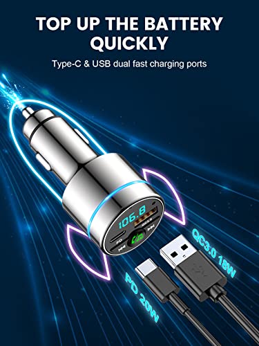 FM Transmitter for Car Bluetooth 5.3