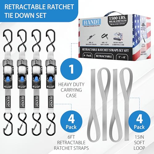USA Based Retractable Ratchet Straps (4 Count)