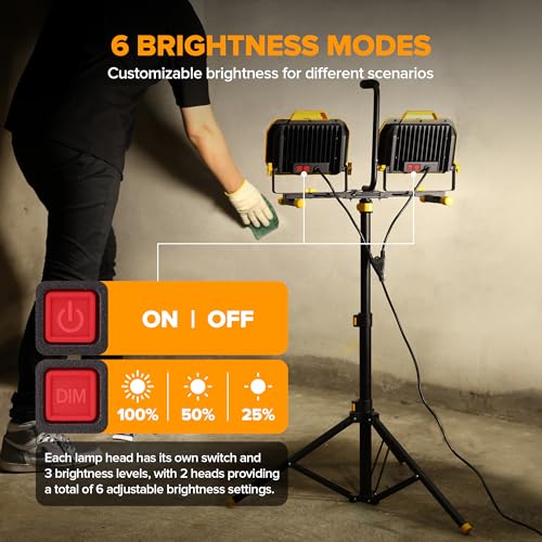 25000 Lumen LED Work Lights with Stand