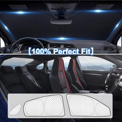 8pcs Thicken Full Sun Shades for Honda Civic Sedan 2016 (8 Count)