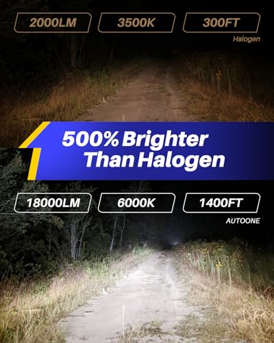 9003/H4/HB2 Bulbs LED Super Bright, 6000K White H4 Fog Lights Halogen Raplacement, Canbus Ready Direct Fit, Pack of 2 (2 Count)