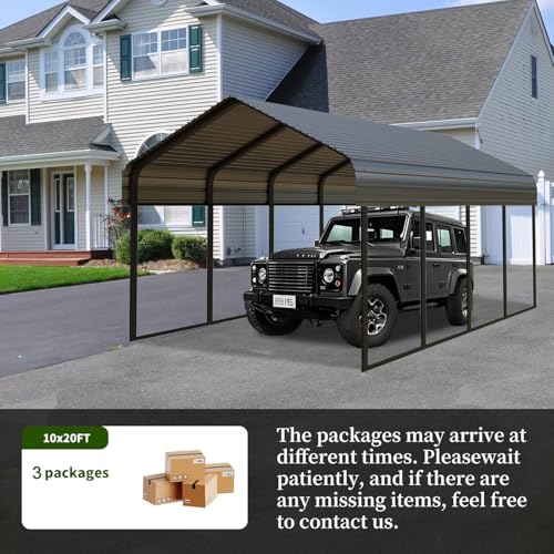10x20FT Metal Carport Heavy Duty for 1 Cars
