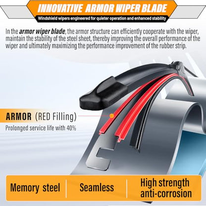 Windshield Wiper Blade Replacement for Toyota Yaris 2007