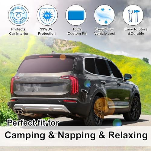Window Shades for Kia Telluride 2020 2021 2022 2023 2024 2025 Accessories Car Side Full Windows Rear Triangular Windshield Sun Shade Sun UV Rays & Privacy Protection for Camping 8PCS (8 Count)