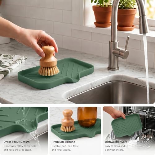 Silicone Soap Dish with Drain Spout