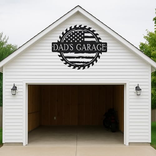 Custom Garage Workshop Metal Sign Personalized Tool Name Wall Art for Car Truck Mechanic Shop Decor Durable Steel Sign for Dad Husband Men’s Auto Workspace or Fence