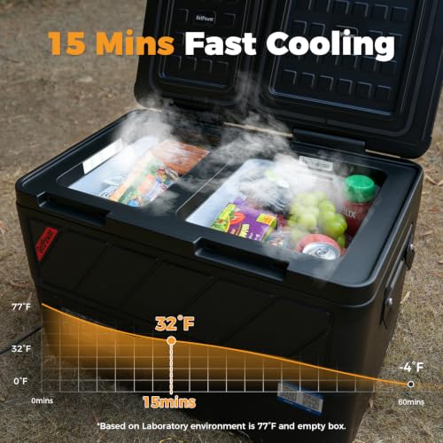 12V Refrigerator 48 Quart Electric Cooler Dual Zone Car Fridge