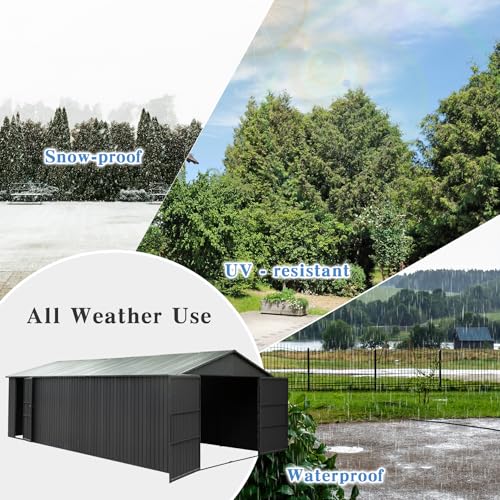 Domi 12x25FT Outdoor Metal Garage Shed