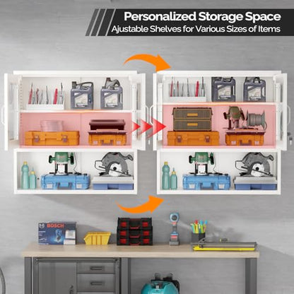 Metal Wall Cabinet with Locking Glass Doors