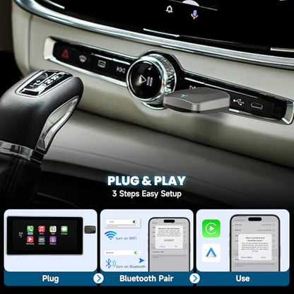Mini Wireless CarPlay Adapter for iPhone 2025 Upgraded
