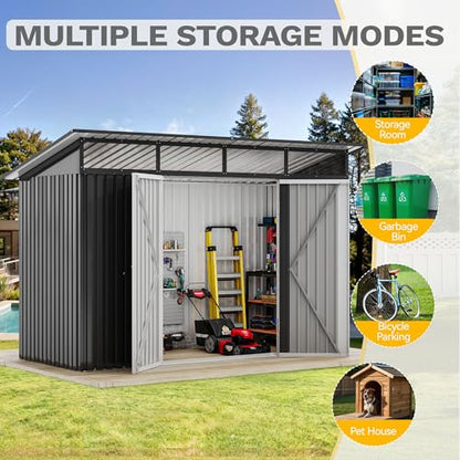 9x4 FT Outdoor Storage Shed with Acrylic Windows