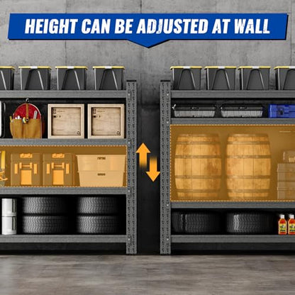 77" W Storage Shelves 9000lbs Garage Metal Shelving Heavy Duty Garage Shelves Adjustable Storage Shelves for Industrial