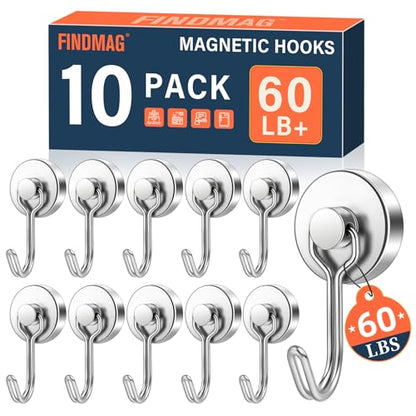 10 Pack Magnetic Hooks for Cruise Cabins (10 Count)