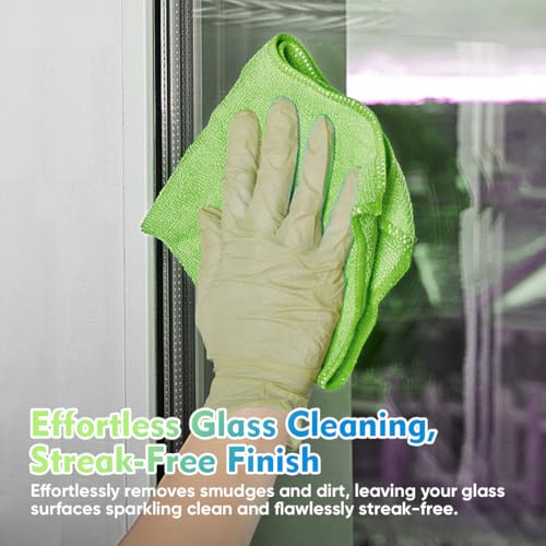 Green Microfiber Cleaning Cloth 12 Pack (12 Count)