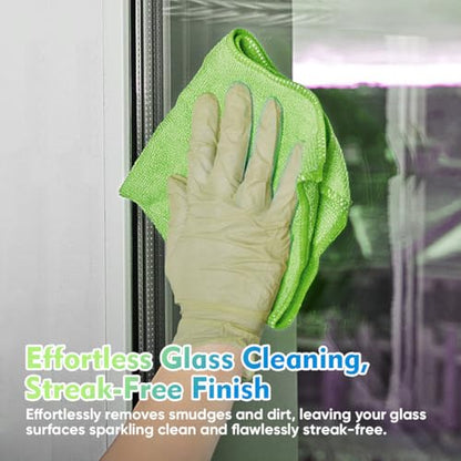 Green Microfiber Cleaning Cloth 12 Pack (12 Count)