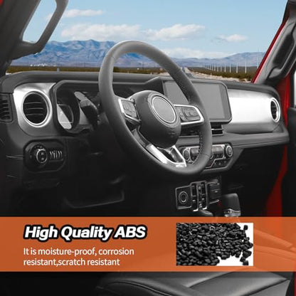 2pcs for 2024+ Jeep Wrangler JL Silver Interior Accessories Center Console Dash Panel Cover Trim Overlay