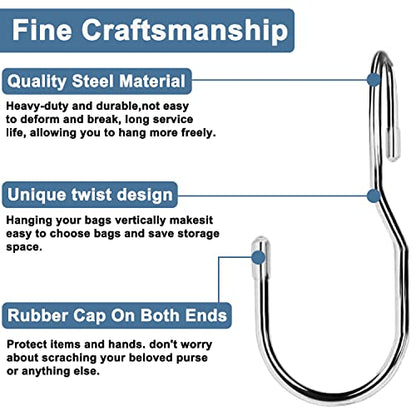 Unique Twist Design Bag Hanger Purse Hooks (12 Count)