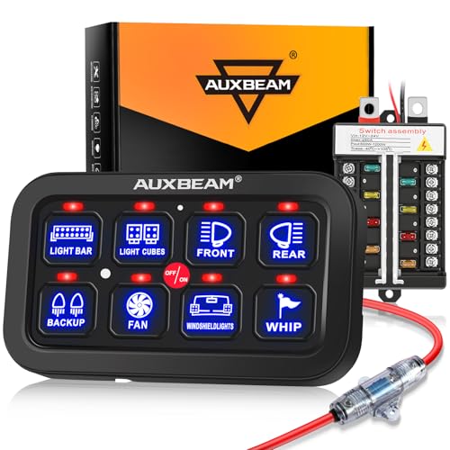 8 Gang Switch Panel BB80 Universal Circuit Control Relay System Automatic Dimmable LED Switch Control Panel Switch Pod Touch Switch Box for Car Truck Offroad ATV SUV