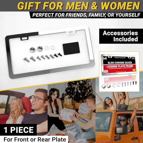 Premium Slim Mirror Chrome License Plate Frame