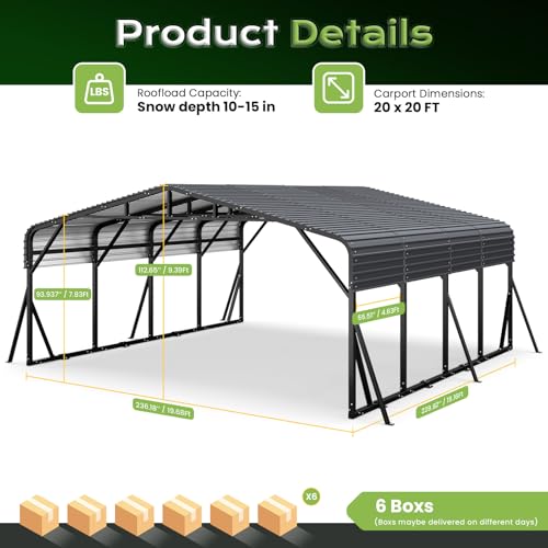 20x20FT Metal Carport