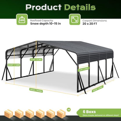 20x20FT Metal Carport