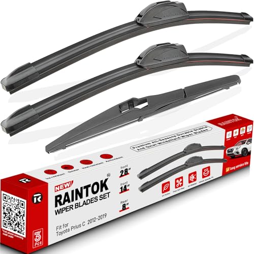 3 Pack Windshield Wiper Blades Replacement for Toyota Prius C 2012