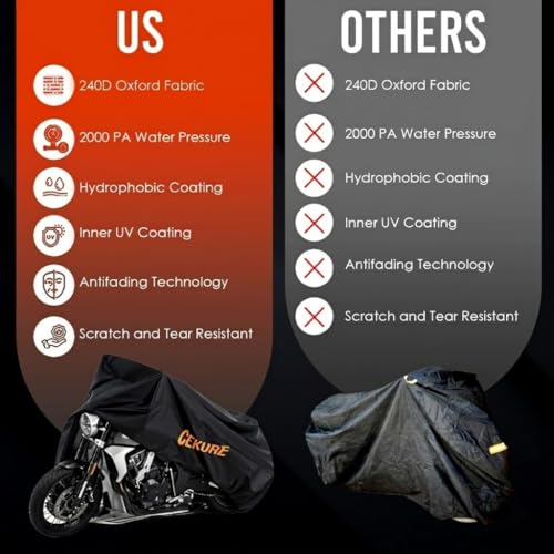 240D Heavy Duty Motorcycle Cover Fits up to 88"