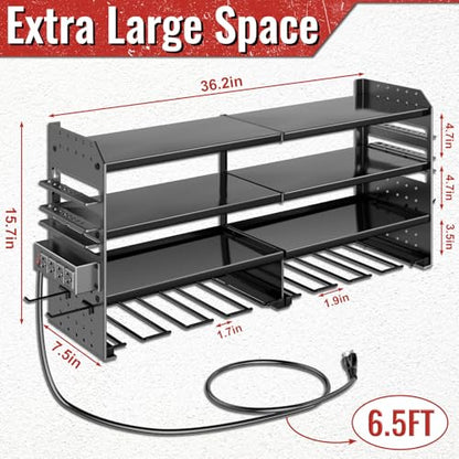 Large Power Tool Organizer Wall Mount with Charging Station