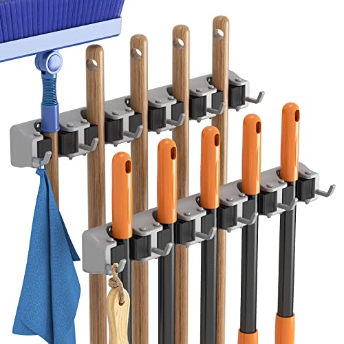 Mop and Broom Holder Organizer Wall Hanging Mount (2 Count)