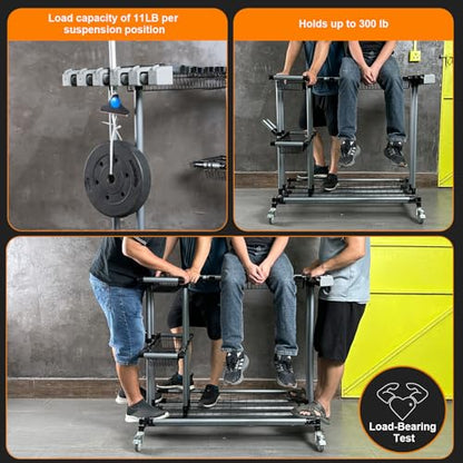 Ultimate Yard Tool Storage Rack with Rolling Casters