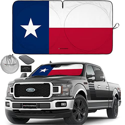 Truck Windshield Sun Shade with Storage Pouch & Anti