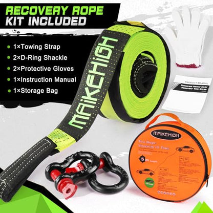 Tow Strap Heavy Duty with Hooks (2 Count)