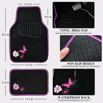 Universal Cloth Butterfly Car Seat Covers Full Set