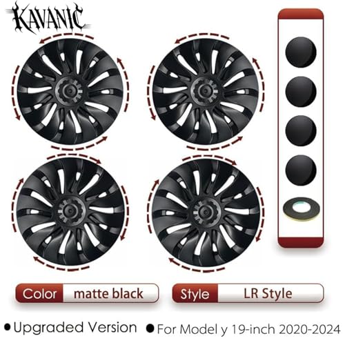 Wheel Cover Fits for Tesla Model Y 19 Inch Gemini 2020 (4 Count)