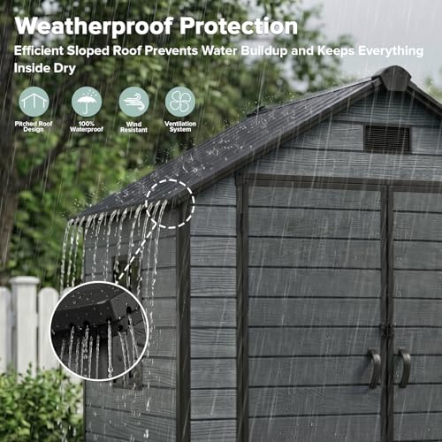 Outdoor Storage Shed 6x4.4 FT with Floor