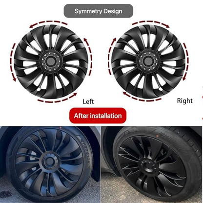 Wheel Cover Fits for Tesla Model Y Hubcap 19 Inch 2020 (4 Count)