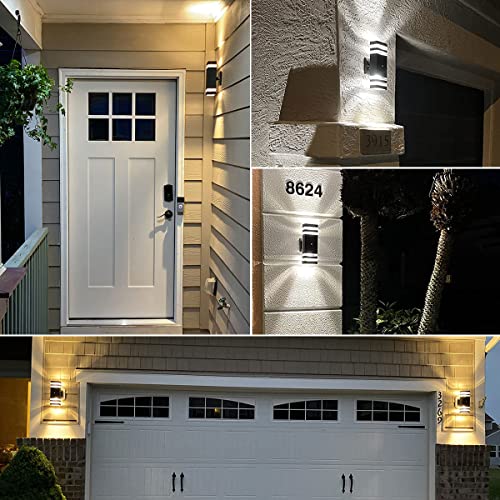 2 Pack Dusk to Dawn Outdoor Wall Lights Modern Black Up Down Porch Lights (2 Count)