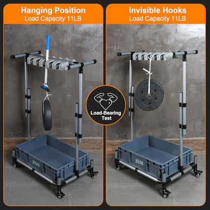 Freestanding Mobile Cleaning Tool Storage Rack