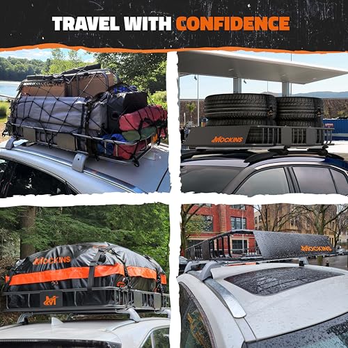 64"x39"x6" Extendable Cargo Roof Rack Basket with 250 Lbs Capacity