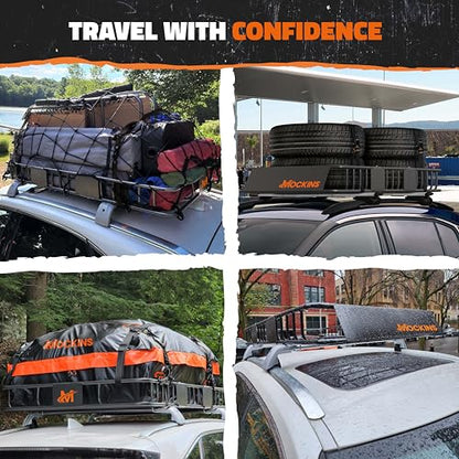 64"x39"x6" Extendable Cargo Roof Rack Basket with 250 Lbs Capacity