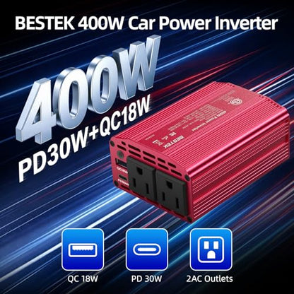 400W Car Power Inverter DC 12V to AC 110V Car Charger Plug Adapter