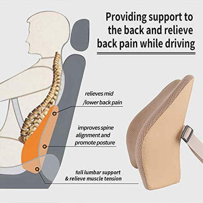 Memory Foam Lumbar Support Pillow for Car
