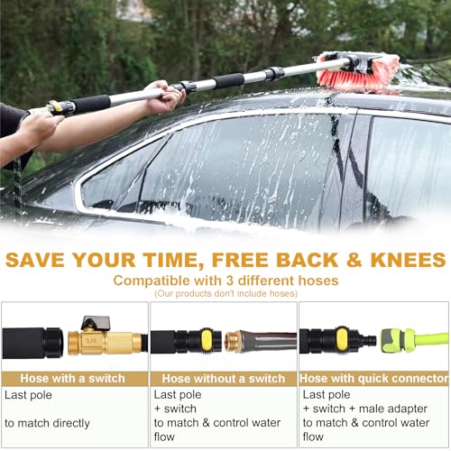 Car Wash Brush with Long Handle for Car Truck Boat RV SUV Washing