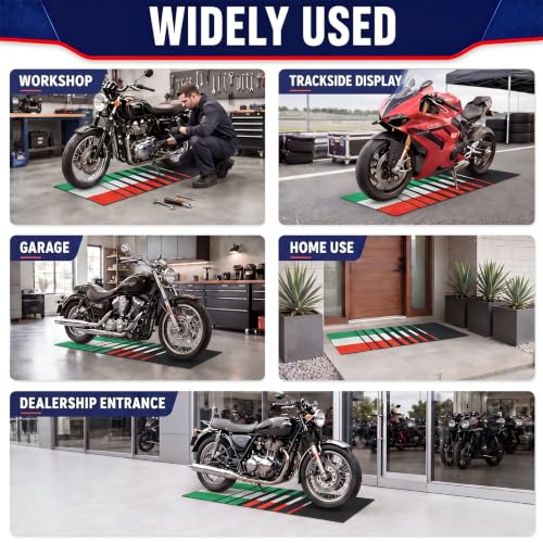 Motorcycle Mat Garage Floor Rug Washable Parking Mats for Garage Floors Non Slip Oil Absorbent Pad Rubber Backing Layer Protects Floor