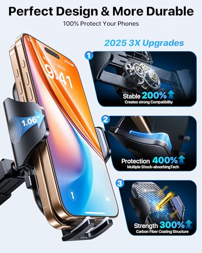 Military Grade Phone Holders for Your Car 【89+ LBS Strongest Suction & Metal Clip】 2026 Ultimate Car Phone Holder