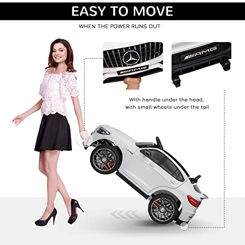 12V Toddler Ride On Car Mercedes Benz AMG GLC63S Coupe 2 Speed White