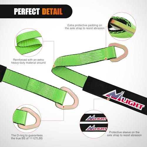 2" x 38" Axle Tie Down Straps with D (4 Count)