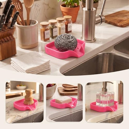 Silicone Soap Dish with Drain Spout
